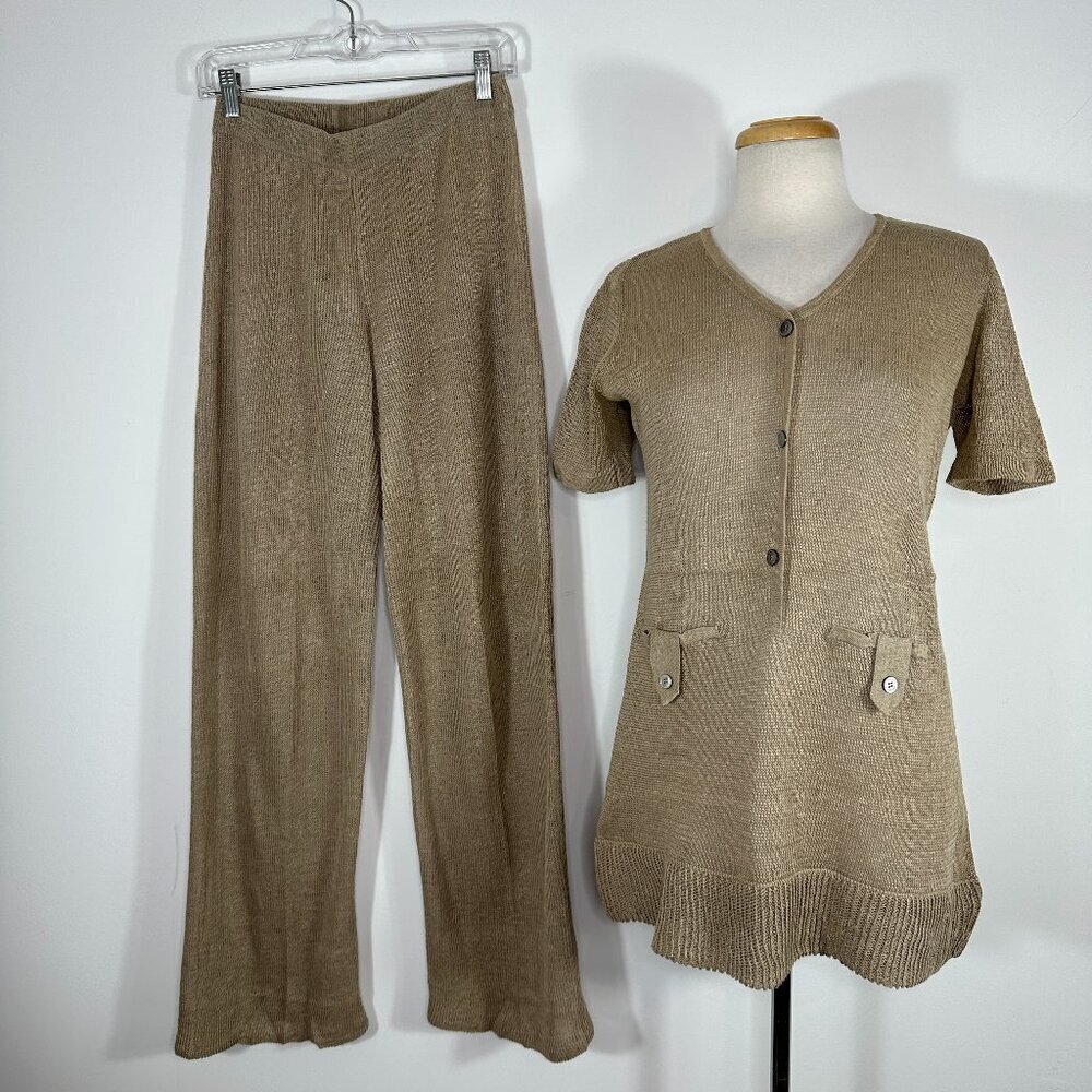 Made in Italy for Daytons Pants & Top Two Piece Set 100% Linen Sz 40 Old Money